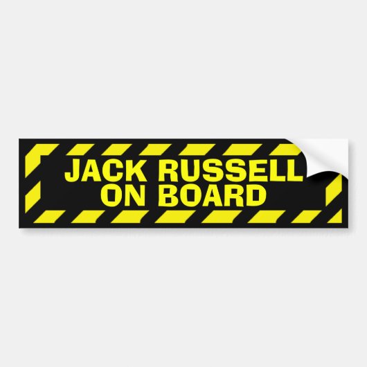 Jack Russell aan boord van gele sticker (Voorkant)