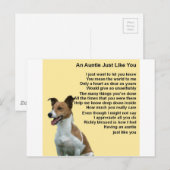 Jack Russell - Auntie Poem Briefkaart (Voorkant / Achterkant)