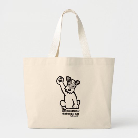 Jack Russell Best Pal Grote Tote Bag (Voorkant)