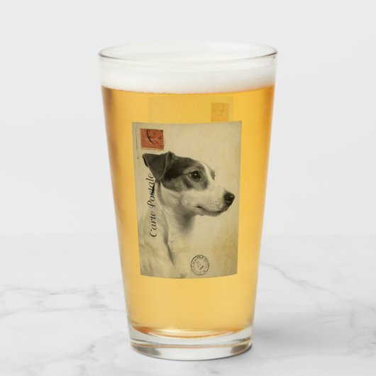 Jack Russell Briefkaart Glas (Voorkant gevuld)