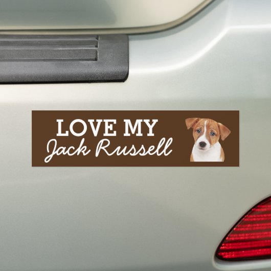 Jack Russell-bumper sticker (Op auto)