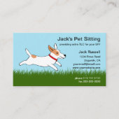 Jack Russell Cartoon Dog gaat over Grass - Pet Car Visitekaartje (Voorkant)