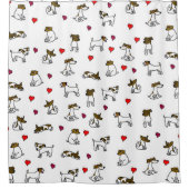 Jack Russell Cartoon Shower Curtain Douchegordijn (Voorkant)