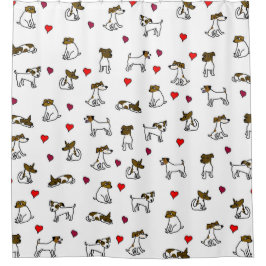 Jack Russell Cartoon Shower Curtain Douchegordijn