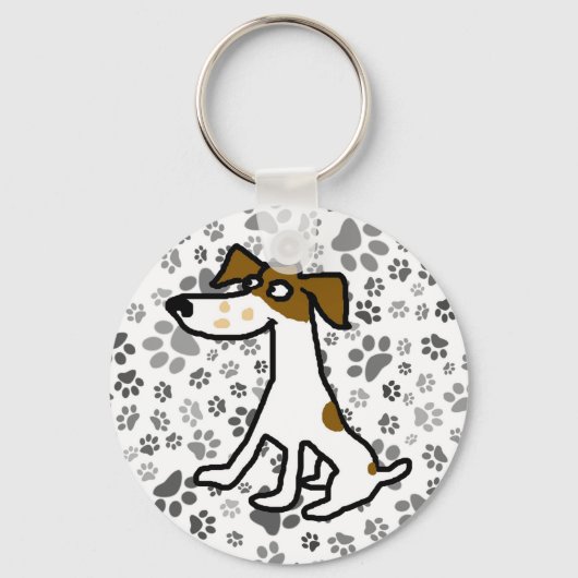 Jack Russell Cartoon-sleutelhanger Sleutelhanger (Voorkant)
