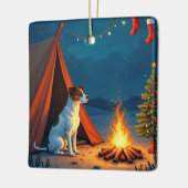 Jack Russell Christmas Camping Night Painting Keramisch Ornament (Links)