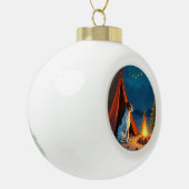 Jack Russell Christmas Camping Night Painting Keramische Bal Ornament (Links)
