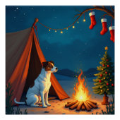 Jack Russell Christmas Camping Night Painting Perfect Poster (Voorkant)