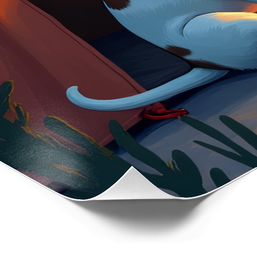 Jack Russell Christmas Camping Night Painting Perfect Poster (Hoek)