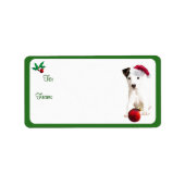 Jack Russell Christmas Gift Label Stickers (Voorkant)