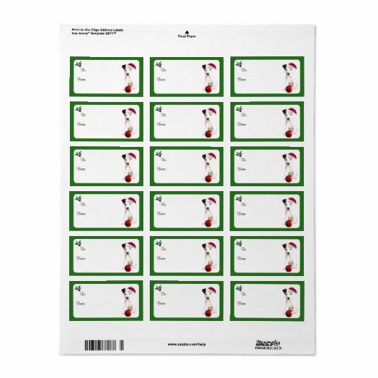 Jack Russell Christmas Gift Label Stickers (Full Sheet)