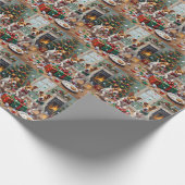 Jack Russell Christmas Present Unboxing Mayhem Cadeaupapier (Hoek)