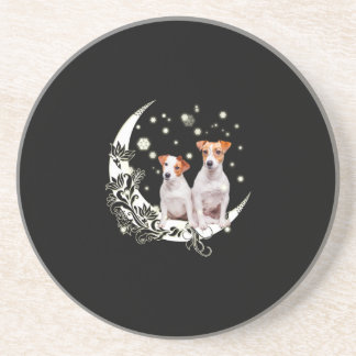 Jack Russell Couple Love Cute Jack Russell Zandsteen Onderzetter