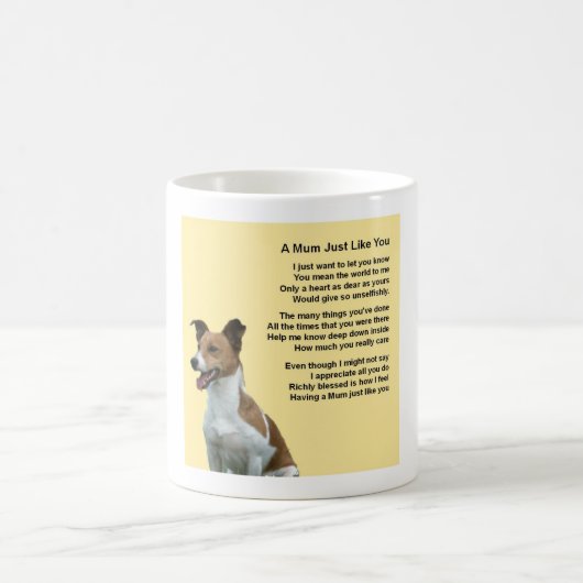 Jack Russell Design Mok met een mam gedicht (Center)