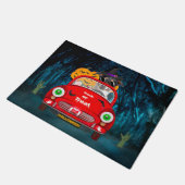Jack Russell Dog Driving Car Scary Halloween Deurmat (Schuin)