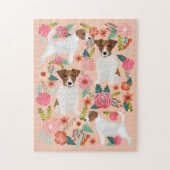 Jack Russell Dog Florals Legpuzzel (Verticaal)