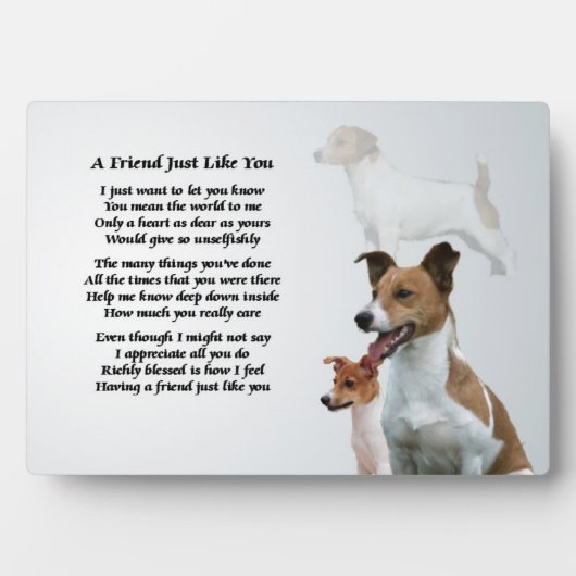 Jack Russell Dog Friend Poem Plaque Fotoplaat (voorkant)