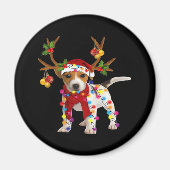 Jack russell Dog Gorgeous Reindeer Christmas Light Magneet (Voorkant)