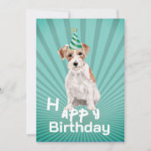 Jack Russell Dog Happy Birthday Party Uitnodiging (Voorkant)