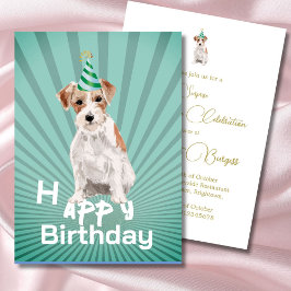 Jack Russell Dog Happy Birthday Party Uitnodiging