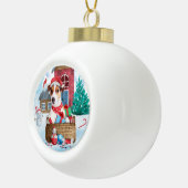 Jack Russell Dog in het sneeuwbalhuis Keramische Bal Ornament (Rechts)