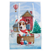 Jack Russell Dog in het sneeuwbalhuis Medium Cadeauzakje (Achterkant)