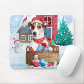 Jack Russell Dog in het sneeuwbalhuis Muismat (Met muis)