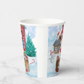 Jack Russell Dog in het sneeuwbalhuis Papieren Bekers (Rechts)