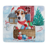 Jack Russell Dog in het sneeuwbalhuis Snijplank (Voorkant)