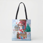 Jack Russell Dog in het sneeuwbalhuis Tote Bag (Voorkant)