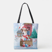 Jack Russell Dog in het sneeuwbalhuis Tote Bag (Achterkant)