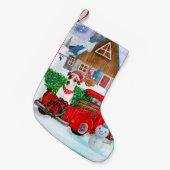 Jack Russell Dog in kerstcadeauwagen Kleine Kerstsok (Voorkant (Hangend))