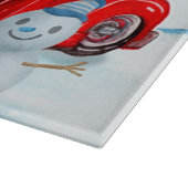 Jack Russell Dog in kerstcadeauwagen Snijplank (Hoek)