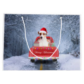 Jack Russell Dog in Snow, met Kerstmis Groot Cadeauzakje (Achterkant)