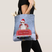 Jack Russell Dog in Snow, met Kerstmis Tote Bag (Dichtbij)
