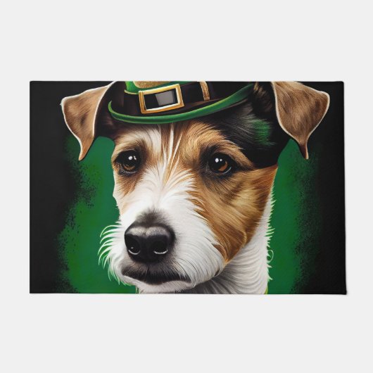 Jack Russell Dog in St. Patrick's Day Dress Deurmat (Voorkant)