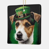 Jack Russell Dog in St. Patrick's Day Dress Keramisch Ornament (Links)