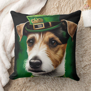 Jack Russell Dog in St. Patrick's Day Dress Kussen