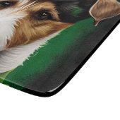 Jack Russell Dog in St. Patrick's Day Dress Snijplank (Hoek)