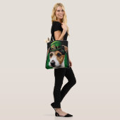 Jack Russell Dog in St. Patrick's Day Dress Tote Bag (Op model)