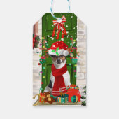 Jack Russell Dog Kerstmis Cadeaulabel (Achterkant)