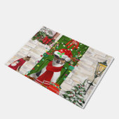 Jack Russell Dog Kerstmis Deurmat (Schuin)