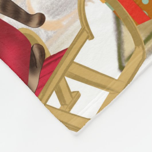 Jack Russell Dog Kerstmis Fleece Deken (Hoek)