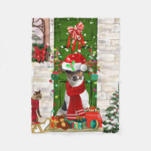 Jack Russell Dog Kerstmis Fleece Deken (Voorkant)