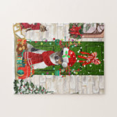 Jack Russell Dog Kerstmis Legpuzzel (Horizontaal)