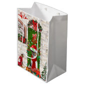 Jack Russell Dog Kerstmis Medium Cadeauzakje (Voorkant Gekanteld)