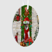 Jack Russell Dog Kerstmis Ornament (voorkant)