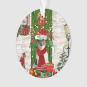 Jack Russell Dog Kerstmis Ornament (voorkant)