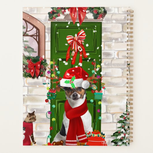 Jack Russell Dog Kerstmis Planner (Achterkant)