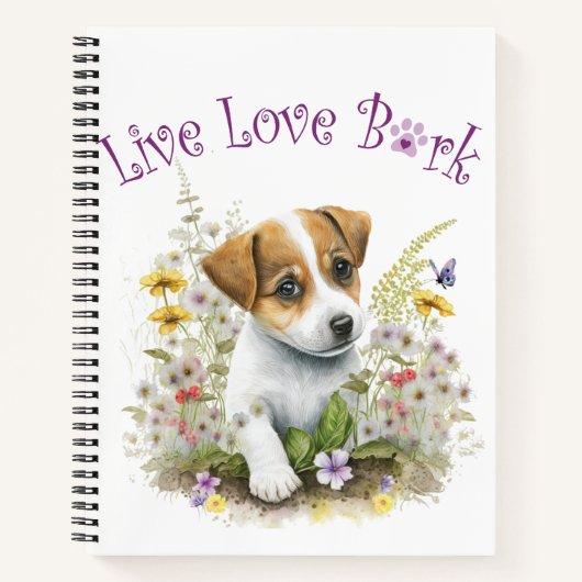 Jack Russell Dog Mom Floral Notitieboek (Voorkant)